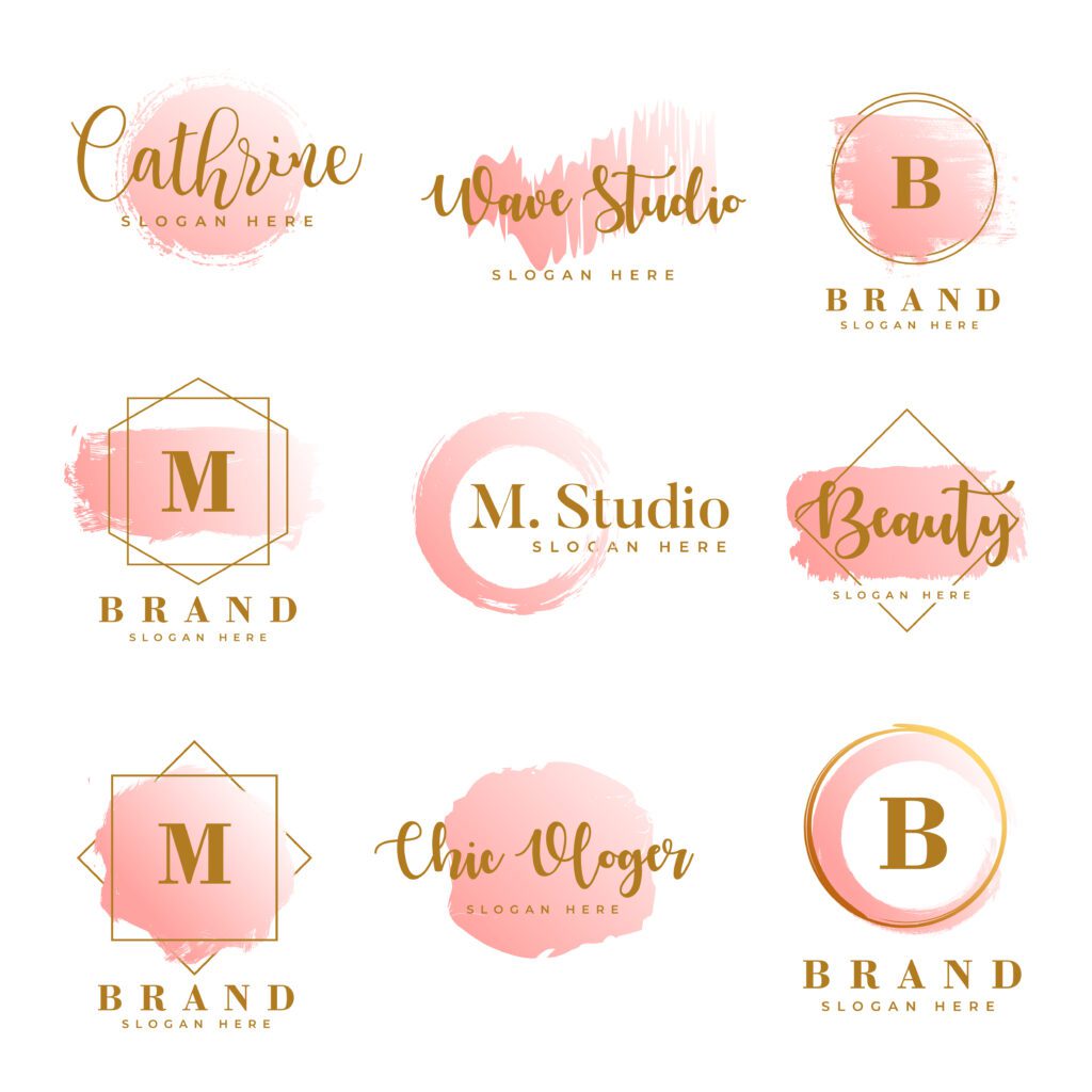 Feminine logo collections template premium vector